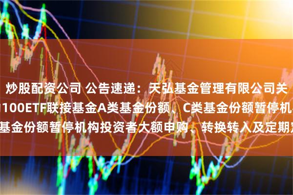 炒股配资公司 公告速递：天弘基金管理有限公司关于天弘中证红利低波动100ETF联接基金A类基金份额、C类基金份额暂停机构投资者大额申购、转换转入及定期定额投资业务